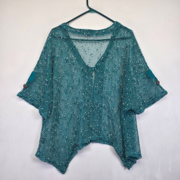 Elegant Teal Women's Sweater - Picture 4 of 16